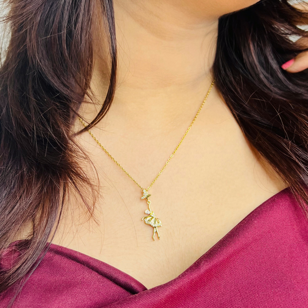 Golden Ballerina Necklace ✨💃