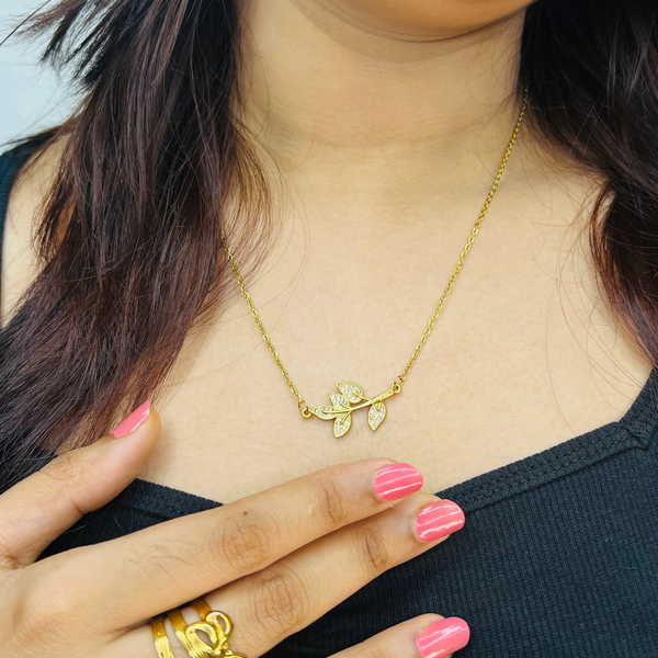 Golden Leaf Whisper Necklace 🌿✨